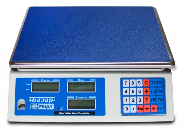 Весы торговые электронные МТ-15-МЖА Базар-2У с поверкой купить по низкой цене | МАКСПРОФИТ