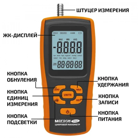 Цифровой манометр МЕГЕОН 51021 купить по низкой цене | МАКСПРОФИТ